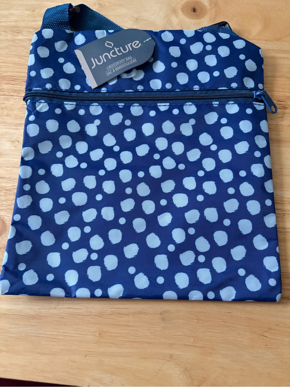 Blue Polka Dot Crossbody Bag